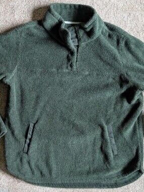 Hunter Green Sherpa Pullover Sweater XL